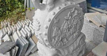 开封芝麻白抱鼓石 庭院抱鼓石