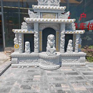 开封芝麻白中国黑石材套墓 花岗岩墓碑
