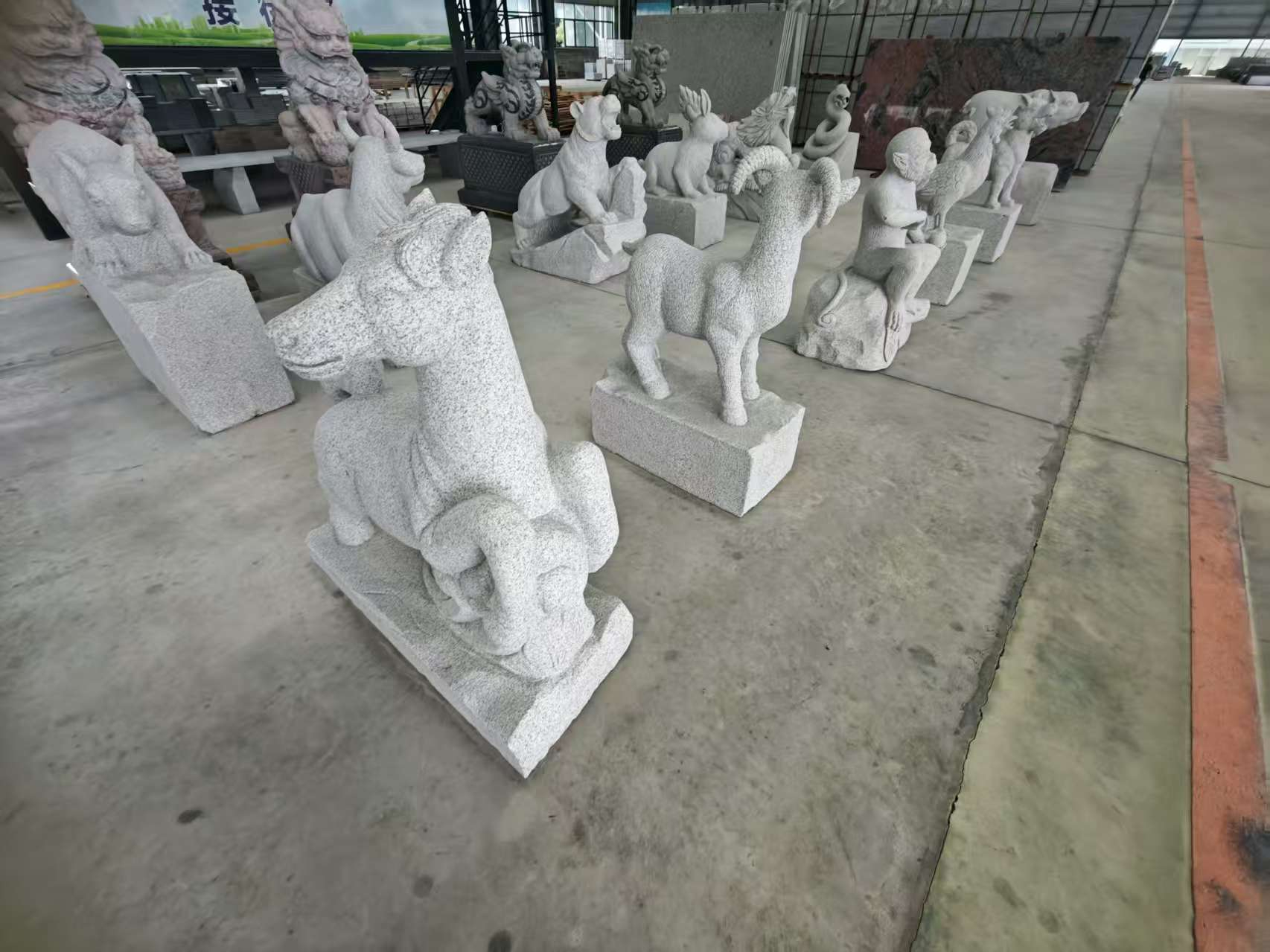 开封芝麻白雕刻 十二生肖 异形雕刻