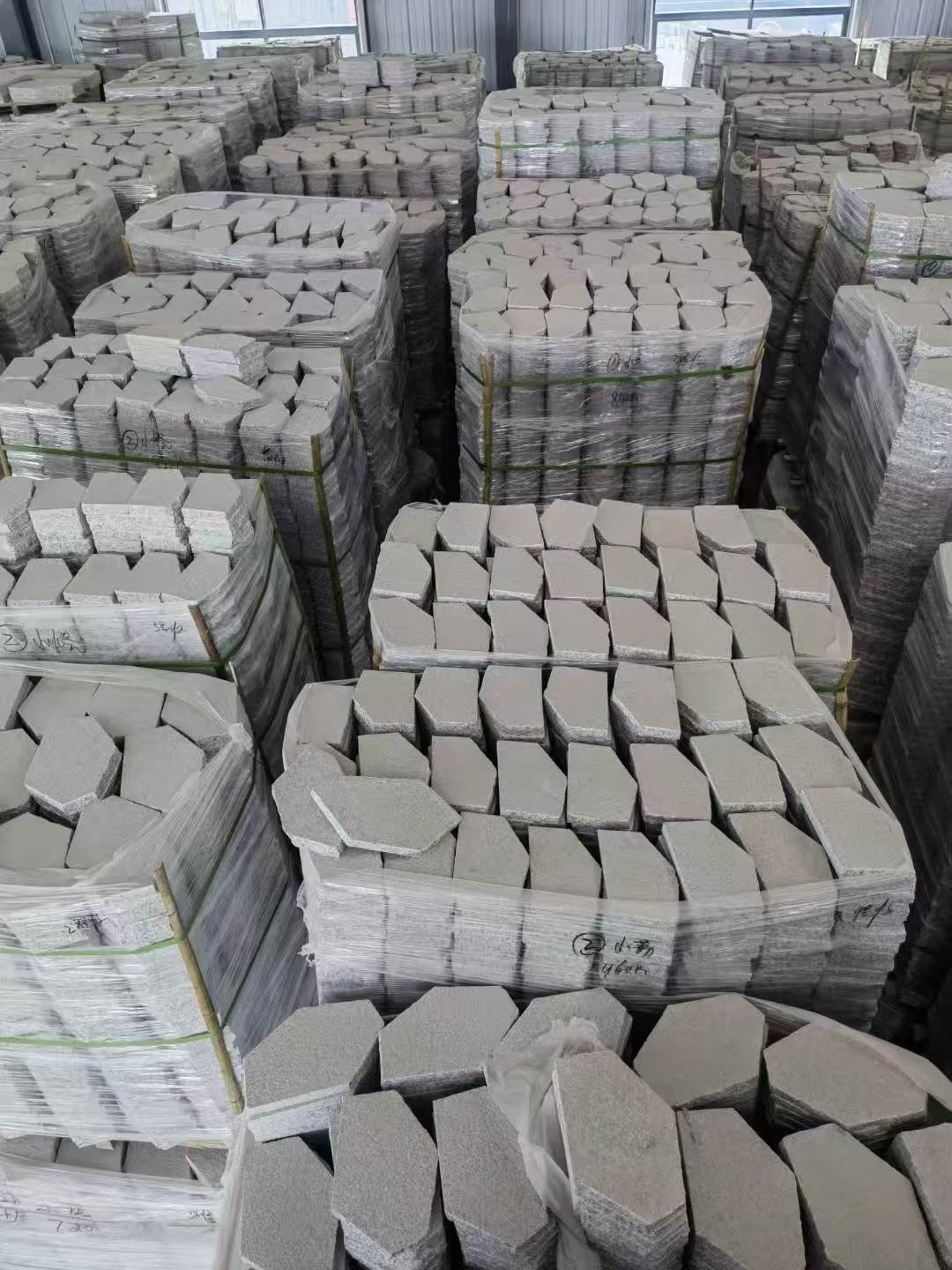 开封芝麻白石材冰裂纹，碎拼。